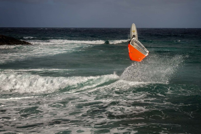Windsurfer in Action in Las Chucharas/Lanzarote
