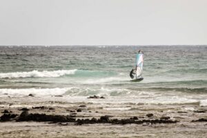 Windsurfer in Action in Las Chucharas/Lanzarote