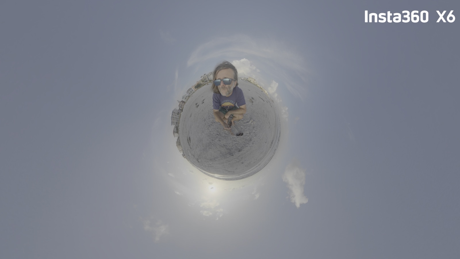 I-Log-Aufnahme der Insta360 X6 ohne LUT: flaues, kontrastarmes Bild direkt aus der Kamera