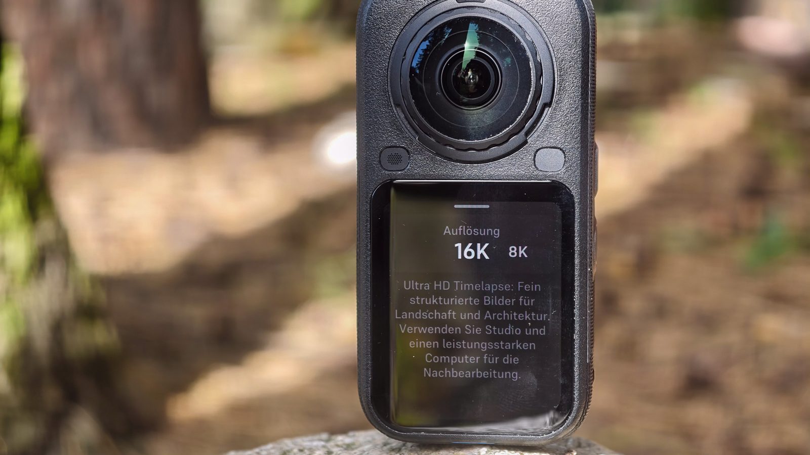 Auflösungsmenü im Zeitraffer-Modus der Insta360 X6 mit ausgewählter 16K-Option