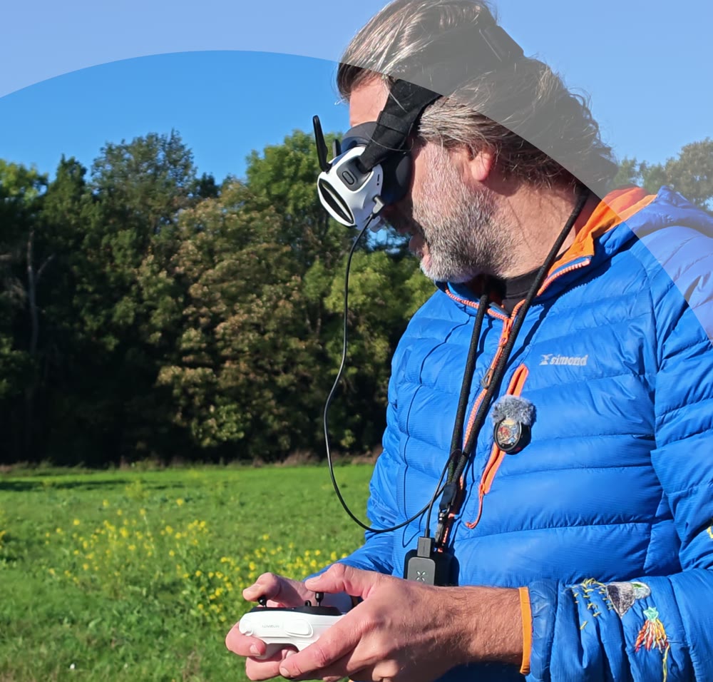 Fliegen mit Vision-Brille und dem neuen Remote Controller der Antigravity A1